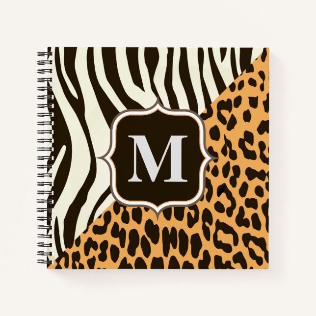 Leopard und Zebra Notizbuch (Vorderseite)