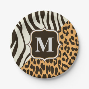 Leopard und Zebra Pappteller