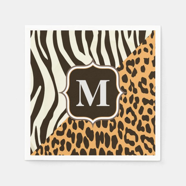 Leopard und Zebra Serviette (Vorderseite)