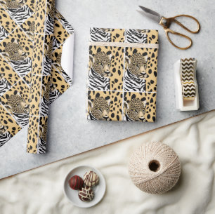Leopard und Zebra Streifen Abstrakt Art Geschenkpapier