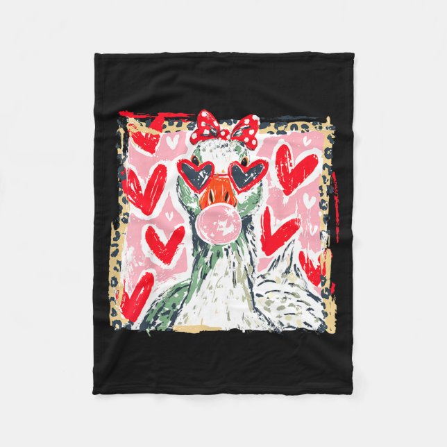 Leopard Valentine's Day Goose Cute Animal Couple M Fleecedecke (Vorderseite)