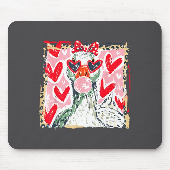 Leopard Valentine's Day Goose Cute Animal Couple M Mousepad (Vorne)