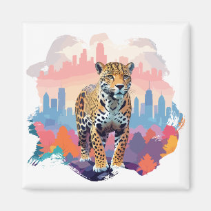 Leopard Vector Art Animal in the Majestic Nature Magnet