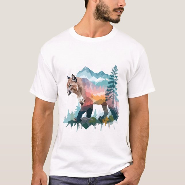 Leopard Vector Art Art Nasszelle T-Shirt (Vorderseite)