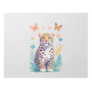 Leopard Vector Butterfly Adorable Fun Animal Notizblock