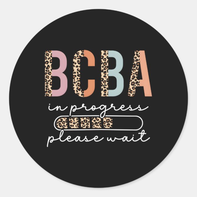 Leopard Verhaltensanalyst BCBA im Zug Runder Aufkleber (Vorderseite)