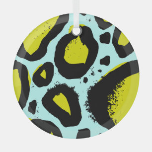 Leopard Vibrance: farbenfrohe wilde Texturen. Ornament Aus Glas