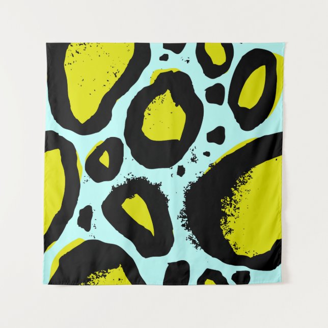 Leopard Vibrance: farbenfrohe wilde Texturen. Wandteppich (Vorderseite)