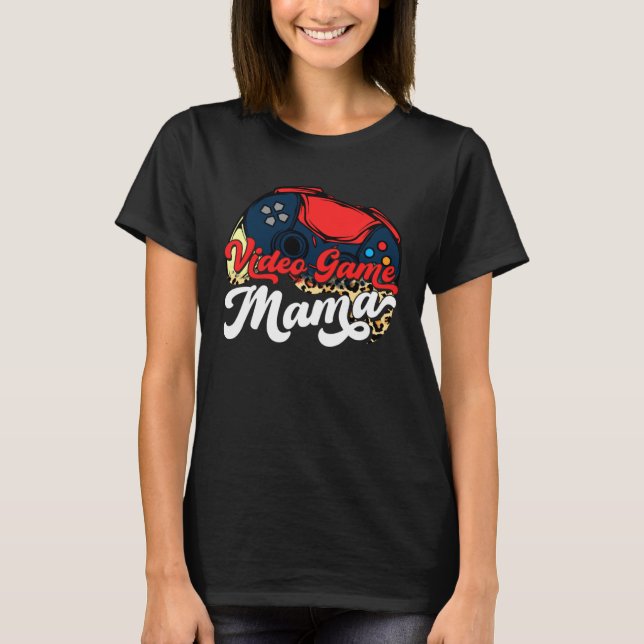 Leopard Video Game  Mother s Day Mama Mommy Sport T-Shirt (Vorderseite)