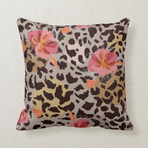 Leopard Vintag Retro Chic Double Side Pink Kissen