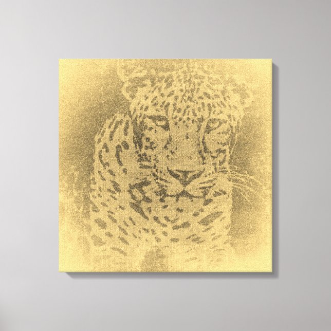 Leopard Vintag Wrapped Canvas Leinwanddruck (Vorderseite)