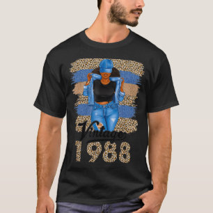 Leopard Vintage 1988 35. Geburtstag 35 Jahre alt B T-Shirt