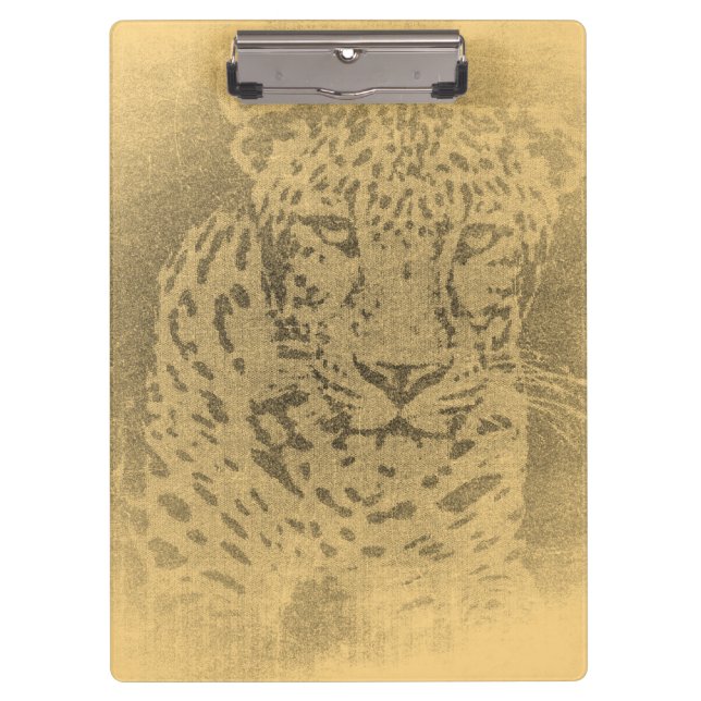 Leopard Vintage Klemmbrett (Vorderseite)