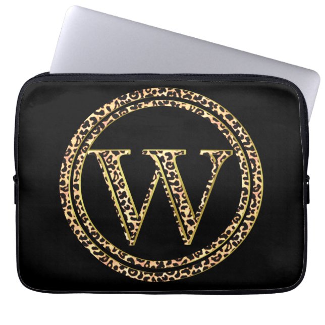 Leopard W Laptopschutzhülle (Vorderseite)