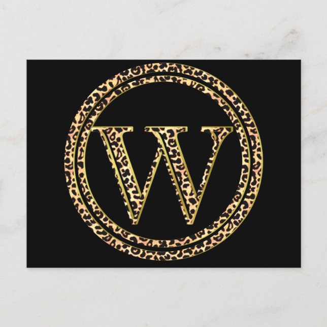 Leopard W Postkarte (Vorderseite)