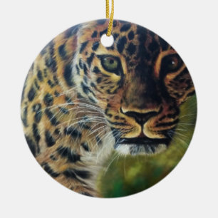 Leopard Walking bei Sunset Keramik Ornament