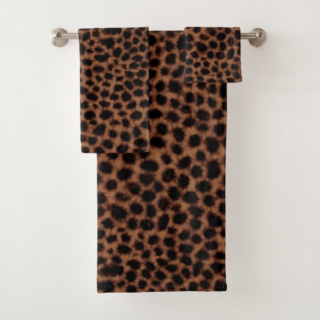 Leopard-Wasserfarbmuster Badhandtuch Set (Insitu)
