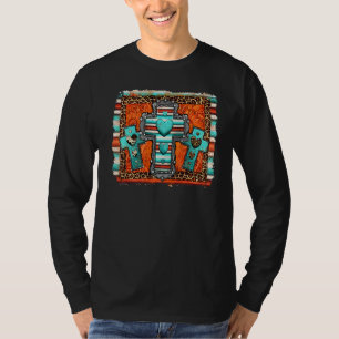Leopard Western Kreuz Christliche Kokospalme Sonne T-Shirt