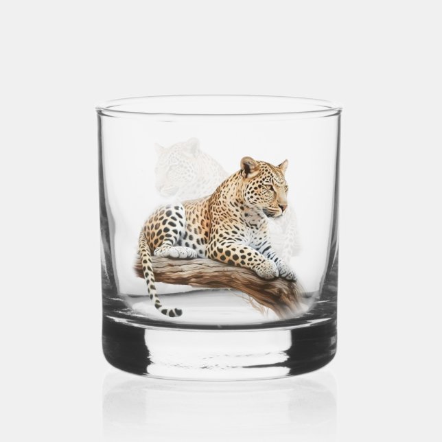 Leopard Whiskyglas (Vorderseite)