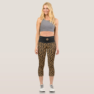 Leopard Wild ANIMAL DRUCK + Monogramm Capri Leggings