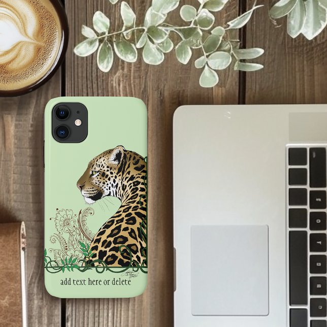 Leopard Wild Cat Green Henna Case-Mate iPhone Hülle (Von Creator hochgeladen)