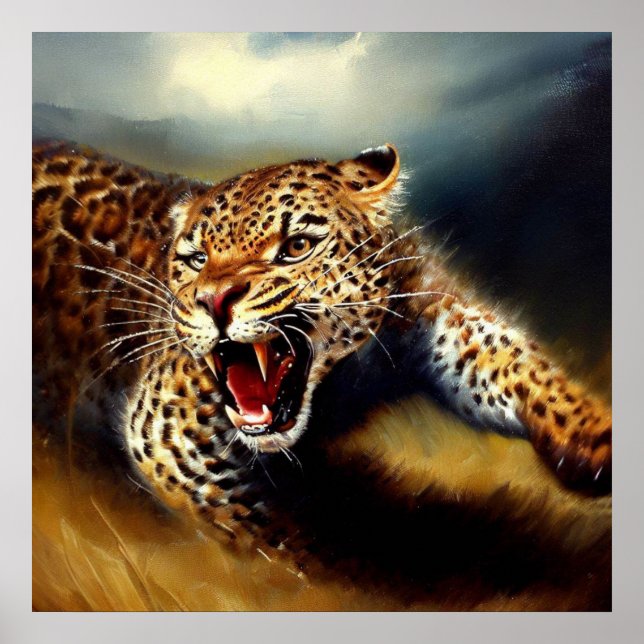 Leopard Wild Cat Portrait Poster (Vorne)
