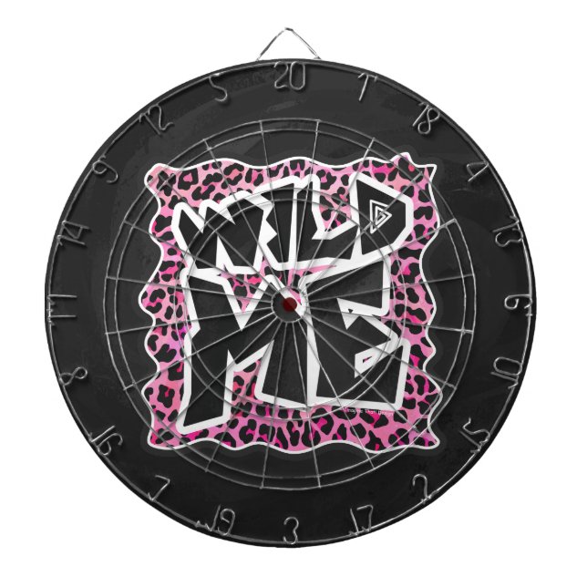 Leopard Wilde Me Schwarz und Hot Pink Design Dartscheibe (vorne)