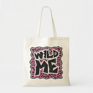 Leopard Wilde Me Schwarz und Hot Pink Design Tragetasche