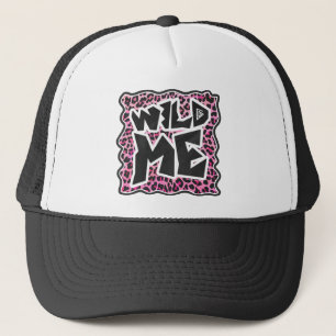 Leopard Wilde Me Schwarz und Hot Pink Design Truckerkappe