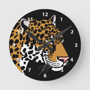Leopard Wildlife Runde Wanduhr