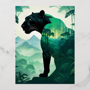 Leopard Wildtier Natur-Dschungel Folien Feiertagspostkarte
