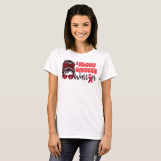 Leopard Women Blood Cancer Krieger Red Ribbon T-Shirt