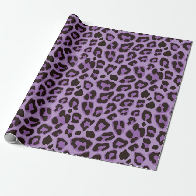 Leopard-Wrapping Paper Lila Geschenkpapier (Ungerollt)