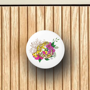 Leopard Yellow Gecko Green Keramikknauf