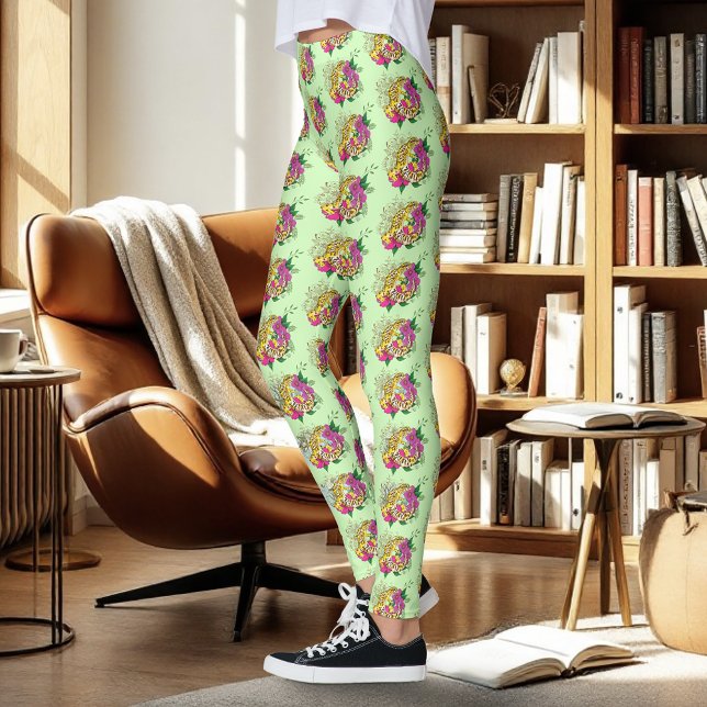 Leopard Yellow Gecko Green Leggings (Von Creator hochgeladen)