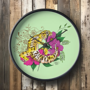 Leopard Yellow Gecko Green Uhr