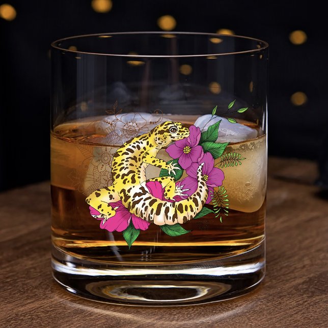 Leopard Yellow Gecko Green Whiskyglas (Von Creator hochgeladen)