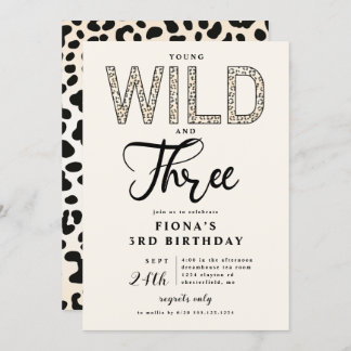 Leopard Young Wild Three Birthday Einladung