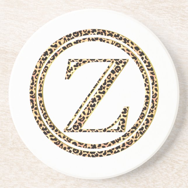 Leopard Z Sandstein Untersetzer (Vorne)