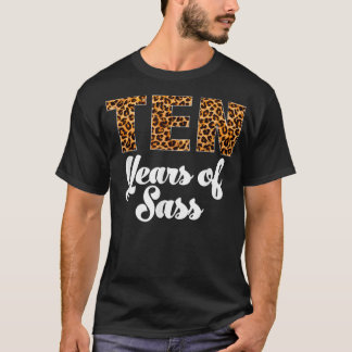 Leopard Zehnte Geburtstag 10 Jahre alt 10. Geburts T-Shirt