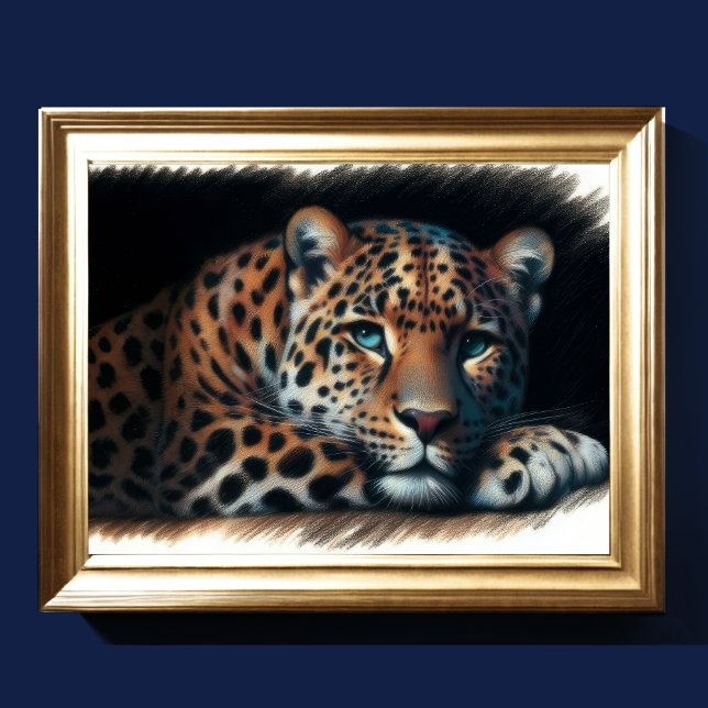 Leopard Zeichnend Hard Pastel Poster (Von Creator hochgeladen)