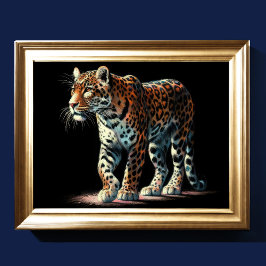 Leopard Zeichnend Hard Pastel Poster