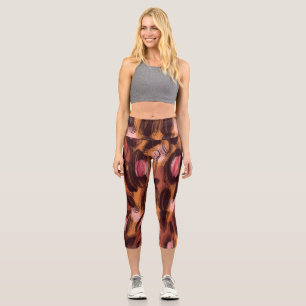 Leopard zeigt afrikanisches Tiermuster Capri Leggings