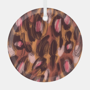 Leopard zeigt afrikanisches Tiermuster Ornament Aus Glas