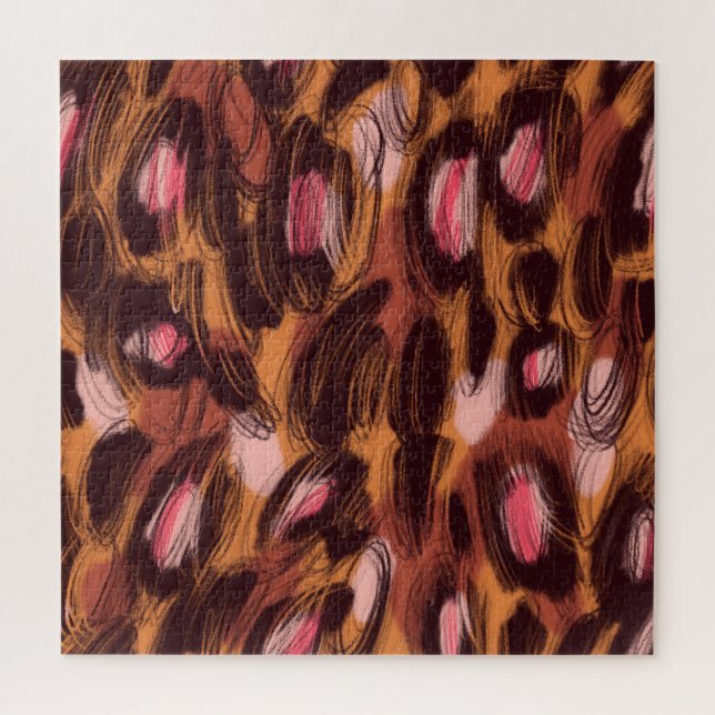 Leopard zeigt afrikanisches Tiermuster Puzzle (Vertikal)