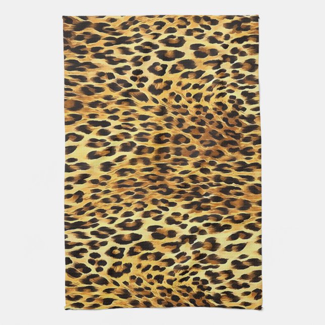 Leopard zeigt Camouflage-Mustermalerei Geschirrtuch (Vertikal)