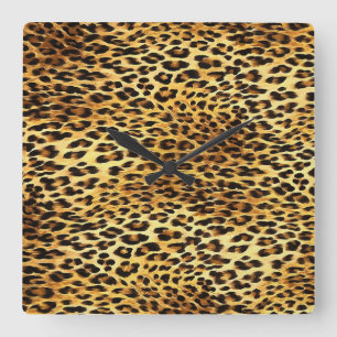 Leopard zeigt Camouflage-Mustermalerei Quadratische Wanduhr