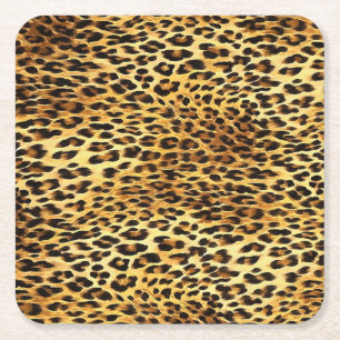 Leopard zeigt Camouflage-Mustermalerei Rechteckiger Pappuntersetzer