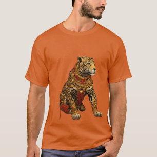 Leoparddruck auf Designer-T - Shirt