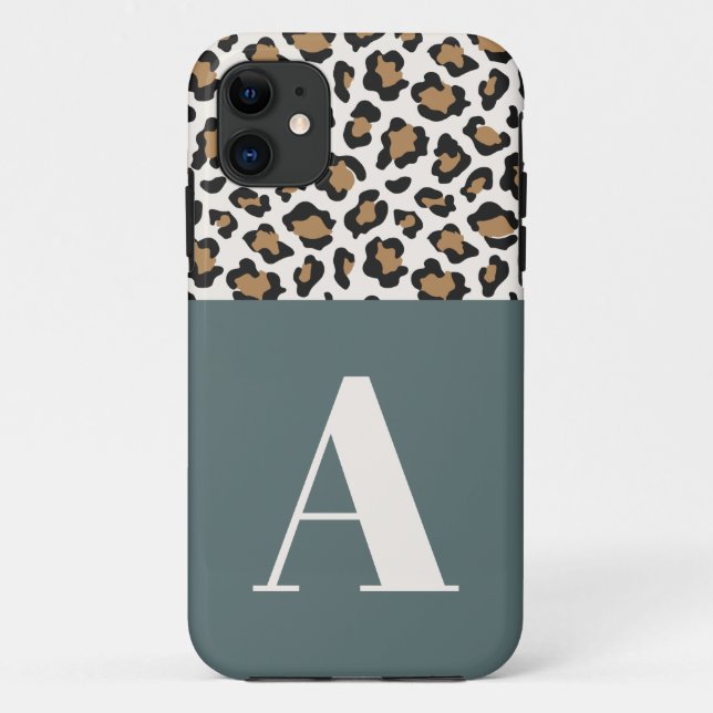 Leoparddruck Ersttypografie fett moderner Chic Case-Mate iPhone Hülle (Rückseite)